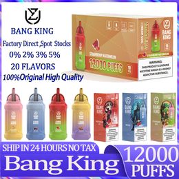 Bang King 12000 Puffs Vaper Vapers Desechables Puff 12000 12k UZY Disposable Vapes Desechable Bang King Puffs E Cigarette 0% 2% 3% 5% Vape Pen Kit Customizable