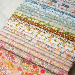 Fabric 145x50cm Pastoral Floral Twill Cotton Fabric DIY Childrens Wear Cloth Make Bedding Quilt Decoration Home B 230419