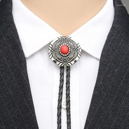 Bow Ties Colorful Gemstones Buckle Bolo Tie For Men Women Bridegroom Wedding Necklace Western Cowboy Necktie Shirt DXAA