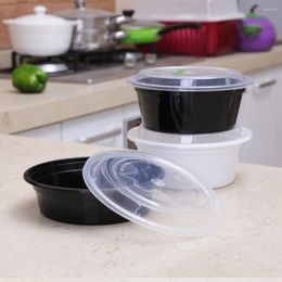Dinnerware Disposable Plastic Bowl Take Out Containers Storage Box With Lids - Round