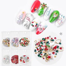 Nail Art Decorations 6 Packs Christmas Rivet Studs Snowflake Santa Claus Candy Xmas Colourful Red Metal Hat Flake Manicure Accessories Set 231120