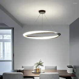 Chandeliers Modern Nordic Designer Minimalist Home Ring Art Led Lamp For Dining Room Pendant Lighting Decor Suspension Luminaire