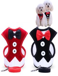 Wedding Gentle Harness For Small Dogs And Cats Fashion Bows Puppies Little Animals Pet Harness Leash Lead Vest Walking Set8546423