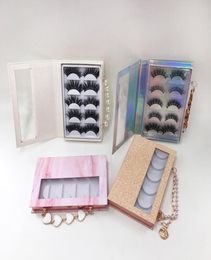 False Eyelashes 5 Pairs Lash Book 25mm Lashes Chain Box Whole Custom Logo 3 Diamond Case4745921