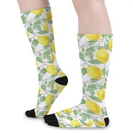 Women Socks Lemon Tree Stockings Ladies Flower Floral Print High Quality Korean Outdoor Non Slip Printed Birthday Gift