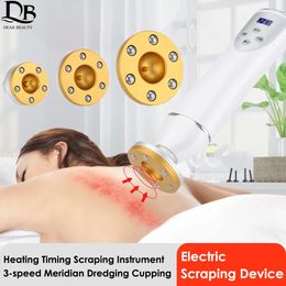 Back Massager Electric Gua Sha Device Heating Timing Scraping Wireless Cupping Instrument 3 speed Meridian Dredging Fat 231118