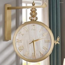Wall Clocks Minimalist Nordic Clock Modern Living Room Kitchen Hall Stylish Metal Horloge Murale Home Decor Luxury YY50WC