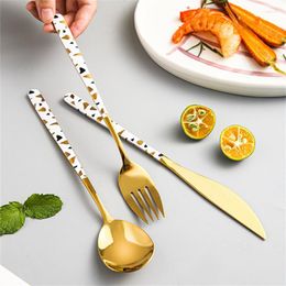 Flatware Sets Spoon Mirror Polishing Process Bright Colour Household Accessories Small Creative Kitchen Gadgets Tableware