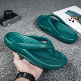 Slippers Fashion Green Platform Flip Flops Men Summer Casual Unisex Beach Slides Большого размера Hambre 230419