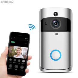 Doorbells WiFi doorbell Camera Smart WI-FI Video Intercom Door Bell Video Call For Apartments IR Alarm Wireless Security Camera DoorbellL231120