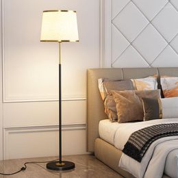 Floor Lamps Modern Fabric Lampshade Led Living Room Sofa Remote Control Dimmable Standing Lamp Bedroom Bedside Lights