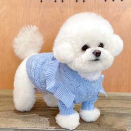 Dog Apparel Cat Clothing Winter Puppy Small Sweater Cardigan Knit Pomeranian Bichon Shih Tzu Yorkies Schnauzer Maltese Coat