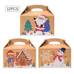 Gift Wrap 1224Pcs Large Christmas Eve Candy Box Snowman Santa Claus Cake Favour Packaging Year Merry Party Supplies 231120