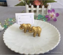 Lucky Resin Gold Elephant Place Card Holders Business Card Holder Golden Wedding Decoration Favors For Guest5105854