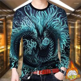 Men's T Shirts Plus Velvet Thick Autumn And Winter Men's Long-Sleeved T-Shirt Trendy Casual Loose Top Fashion Comfortable Personality