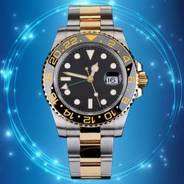 fashion watch for man high quality automatic watch 3285 top movement gmt 40mm black bioceramic watch relojes Luxury business stainless steel gold and silver watch