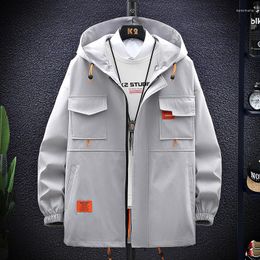 Men's Jackets Fashion Nice Spring Solid Casual Hooded Coats Streetwear Autumn Korean Youth Thin Windbreaker Outwear Top