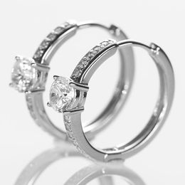New Arrivals Chaming Women Earrings 925 Sterling Silver Moissanite Hoops Earrings Nice Gift for Party Wedding