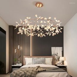 Chandeliers Modern Romantic Firefly LED Stylish Tree Branch Metal Round Dining Room Living Restaurant Lights