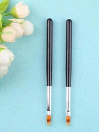 Nail Brushes 2pcs Art Painting Serrated Pro Polish Gel Pens Wood Handle Practical Tools