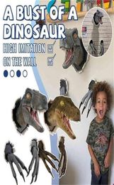 Wall Mounted Dinosaur Sculpture Art Lifelike Bursting Bust Poster And Prints For Home 2107276792381
