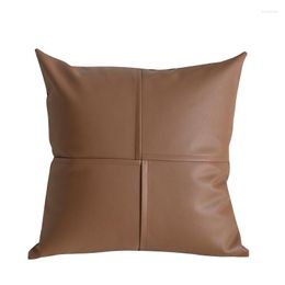 Pillow 45x45cm Modern Cover PU Leather Waist Pillowcase For Sofa Living Room Throw Decorative Pillows Home Decor