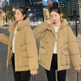 Women's Trench Coats 2023 Winter Coat Women Parkas Hooded Bread Down Jacket Thick Loose Casual Warm Cotton Padded Female Outerwear