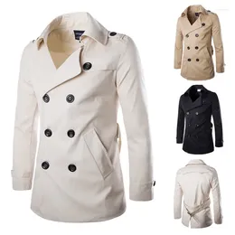 Men's Jackets 2023 Spring And Autumn Trench Double Breasted Coat British Style