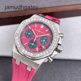 Ap Swiss Luxury Watch Royal Oak Offshore Series 26231st Precision Steel Pink Dial with Original Diamonds for Womens Fashion Leisure Business Sports Machinery w Jx6o