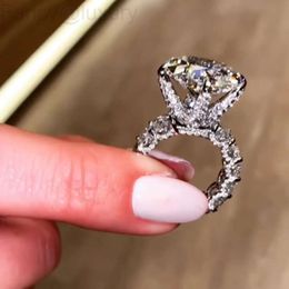 designer earrings Wedding Rings Luxury Jewelry Sparkling Pure 100% 925 Sterling Silver Princess Cut Moissanite Diamond Gemstones Party Eternity Women Ring Gift