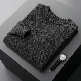 Men's Sweaters Fashion Men's 100% Pure Cashmere Sweater Large Warm and Thick Winter Casual O-neck Computer Knitted Pullover 231120