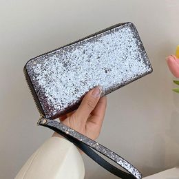 Wallets Fashion Sequin Wallet For Women Zipper Coin Purse Portable Multiple Slots PU Leather Card Holder Portafoglio Uomo