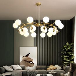 Chandeliers Luxurious Gold Living Room Restaurant Indoor Decor LOFT Hanglamp Kitchen Fixtures Pendant Lamp Lighting Minimalist