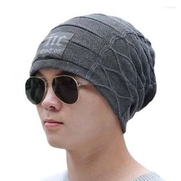Berets Pcs 2023 Winter Warm Labeling NC Knitted Cap Fashion Man Wool Cloth With Soft Nap Hats 5 Colors Pros22