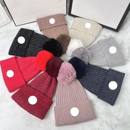 Womens Winter Hat Designer Beanie Embroidery Badge Ball Knitted Fashion Flapped Warm Ear Protection Headband Wool Hat