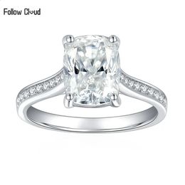 Wedding Rings Follow Cloud 7x9mm Rectangle 3 Carat Ring 925 Sterling Silver Diamond Wedding Band for Women Wedding Party231118