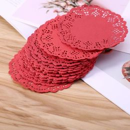 Table Mats 3.5'' Coloured Flower Lace Round Paper Doilies Placemat Craft Doyleys Wedding Birthday Tableware Decoration 100pcs GXMA