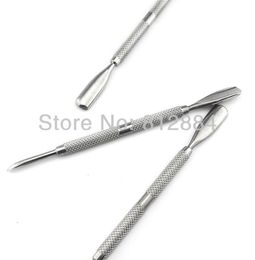 WholeHigh Quality Stainless Steel 2 Way 145cm Cuticle Pusher Nail Push Spoon Remover Manicure Pedicure Nail Art Tool T3246986767