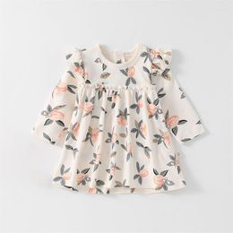 Girl Dresses 0-12M Born Baby Girls Bodysuits Dress Clothes Print Long Sleeve Toddler For Fashion Clothing Spring Autumn