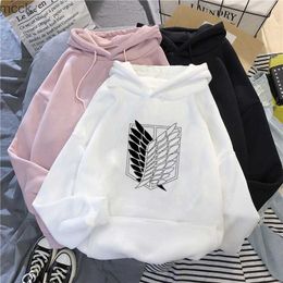 Women's Hoodies Sweatshirts 2023 Popular Japanese Cartoon Hooded Women Y2K New Demon Killer Attack Titan Harajuku Sweater Unisex Casual Top Loose