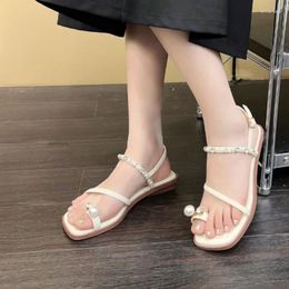 Sandals Shoes For Women 2023 Modern Peep Toe Women's Summer String Flat Ladies Zapatos Mujer