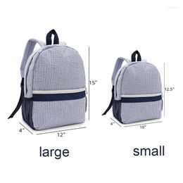 School Bags Seersucker Backpacks For Baby Kids Toddler Preschool Book Bag Trendy Vertical Stripes Seesucker Gift