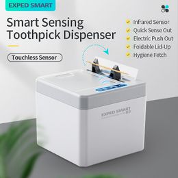 Toothpick Holders Electric Holder Infrared Sensor Automatic Smart Dispenser Tooth Stick Storage Box Kitchen Table Supplies 230419