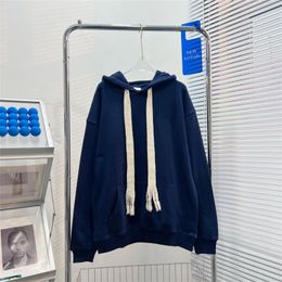 Men's Hoodies & Sweatshirts Spring And Autumn Coat High Quality Casual Hoodie Long Ribbon Navy Blue. M-xl Pullover Big PocketMen's