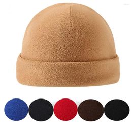 Berets 7 Colours Bonnet Skullcap Men Women Cuffed Beanies Hiking Caps Fleece Hats Hunting Military Tactical Cap Ski Warm Windproof Hat