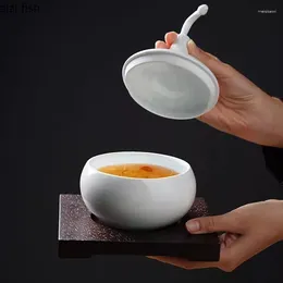 Bowls Creative Gourd Shape Ceramic Bowl With Lid Restaurant Soup Dessert Dim Sum Molecular Cooking Specialty Tableware