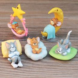 Cat and Mouse Tom Jerry Car Decoration Cute Book Desktop Handmade Doll Toy Small Decoration