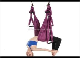 Stripes Fitness Supplies Sports Outdoors5 Colours Yoga Hammock 6 Handles Strap Home Gym Hanging Belt Swing AntiGravity Aerial Tr4637783