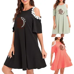 Casual Dresses Ladies Off Shoulder Loose Round Neck Sun Top Selling Midi Sundresses For Women Summer Business