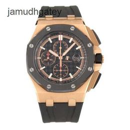 Ap Swiss Luxury Watch Royal Oak Offshore Series 26401ro Rose Gold Three Eye Timing Rubber Band Men's Fashion Leisure Business Sports Machinery Wristwatch L5z1